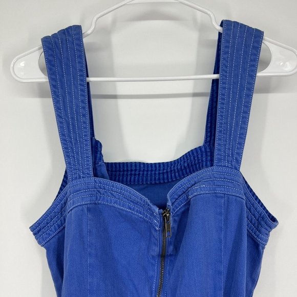 Anthropologie Maeve Elizabeth Dress Blue Button Front Sleeveless - Picture 9 of 12